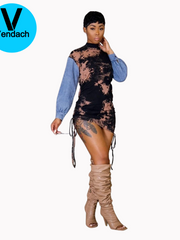 Load image into Gallery viewer, Tie Dye Patchwork Bodycon Mini Dress
