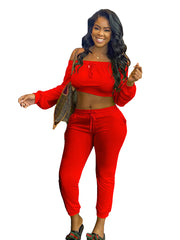 Load image into Gallery viewer, Solid color elastic waist running suit
