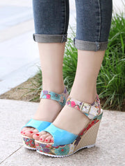 Load image into Gallery viewer, Floral high heel women sandals
