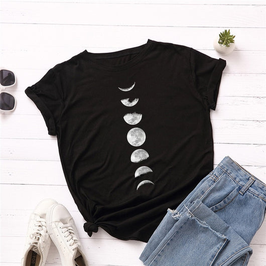 Moon Print T Shirt