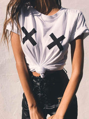 Load image into Gallery viewer, Cotton round neck print casual t-shirt
