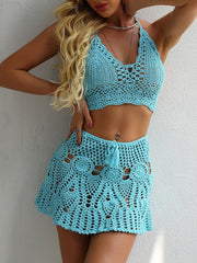 Load image into Gallery viewer, Crocheted Halter Top and Skirt Set
