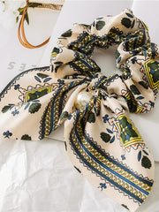 Load image into Gallery viewer, Satin Silky bow hair scrunchie 
