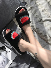 Load image into Gallery viewer, Indoor Slippers Fruits Print
