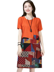 Load image into Gallery viewer, Patchwork Loose Dress
