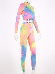 Load image into Gallery viewer, Tie-dyed zip top trousers
