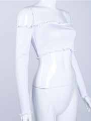 Load image into Gallery viewer, Off Shoulder Tube top long sleeve 
