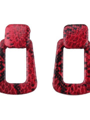 Load image into Gallery viewer, Leather Snake Print Drop Earrings
