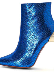 Load image into Gallery viewer, Pointed Metal Stiletto ankle Boots
