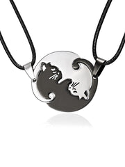 Load image into Gallery viewer, Couples Necklaces Ying-Yang Cats

