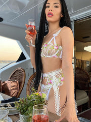 Load image into Gallery viewer, Sheer Embroidery Lingerie Set
