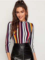 Load image into Gallery viewer, Colorful striped top blouse 
