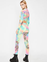 Load image into Gallery viewer, Tie-dyed zip top trousers
