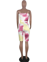 Load image into Gallery viewer, Tie-dyed chest-wrap jumpsuit

