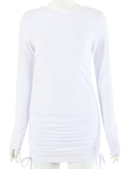 Load image into Gallery viewer, Double side drawstring long sleeve dress
