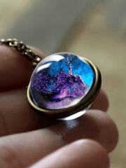 Load image into Gallery viewer, Galaxy Double Sided Pendant Necklace - vendach
