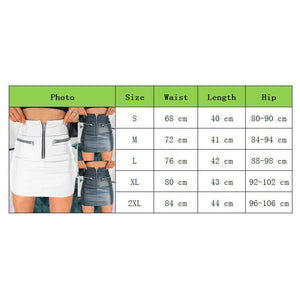 Leather-Like Zipper Skirt