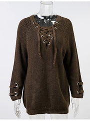 Load image into Gallery viewer, Lace-Up Sweater
