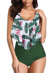 Load image into Gallery viewer, Floral Print U Neck Tankini Set
