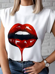Load image into Gallery viewer, Women Elegant Lips Print Shirts - vendach
