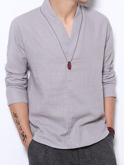 Load image into Gallery viewer, Men&#39;s Long Sleeved Hemp Tunic Style Shirt
