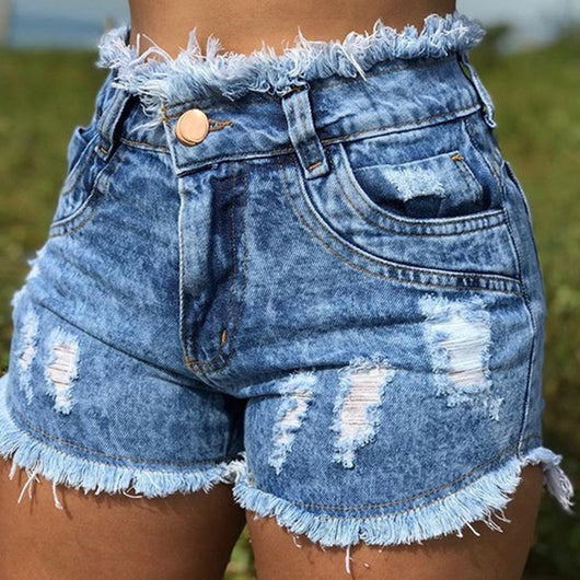 Frayed Denim Shorts