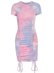 Load image into Gallery viewer, Tie-dye ruched sexy slim dress
