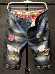 Load image into Gallery viewer, Men&#39;s Ripped Jean Shorts
