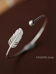 Load image into Gallery viewer, Silver Plated Feather Bracelets &amp; Bangles - vendach
