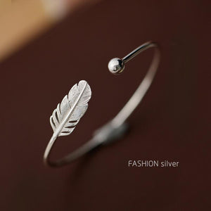Silver Plated Feather Bracelets & Bangles - vendach