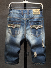 Load image into Gallery viewer, Men&#39;s Ripped Jean Shorts
