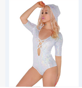 Sexy Festival Front Lace-Up Bodysuit