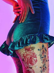 Load image into Gallery viewer, Velvet Ruffled High Waist Shorts
