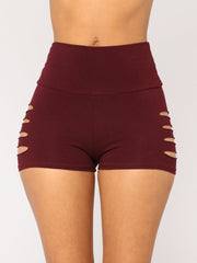 Load image into Gallery viewer, High Waist Workout Shorts w/ Side Cuts
