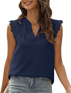 Lace Sleeves V-Neck Top