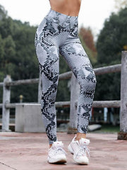 Load image into Gallery viewer, Snake Skin Print Yoga Leggings