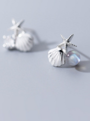 Load image into Gallery viewer,  Starfish &amp; Shell Earrings
