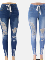 Load image into Gallery viewer, Drawstring Jeans 
