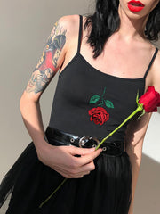 Load image into Gallery viewer, Rose Embroidered Crop Top
