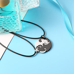 Couples Necklaces Ying-Yang Cats