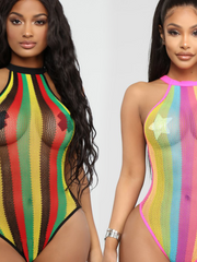 Load image into Gallery viewer, Multicolor Striped Bodysuit
