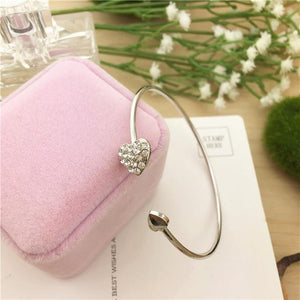 Crystal Double Heart Cuff Bracelet - vendach