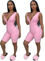 Load image into Gallery viewer, Zip-Up Tank Romper
