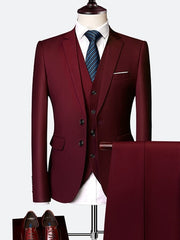 Load image into Gallery viewer, Slim Fit Tuxedos 3Pcs Set (Jacket+Pants+Vest)
