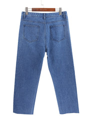 Load image into Gallery viewer, Right Leg Full Zipper Denim Jeans
