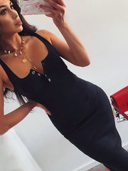 Load image into Gallery viewer, Sling U-neck sexy bag hip dress
