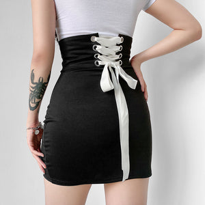 Reversible Lace-Up Pencil Skirt