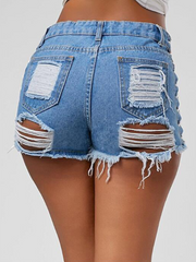Load image into Gallery viewer, Side Lace-Up Booty Shorts Jeans
