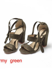 Load image into Gallery viewer, Wrap Around Tie Thick High Heels
