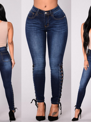 Load image into Gallery viewer, Jeans Ankle Lace-up
